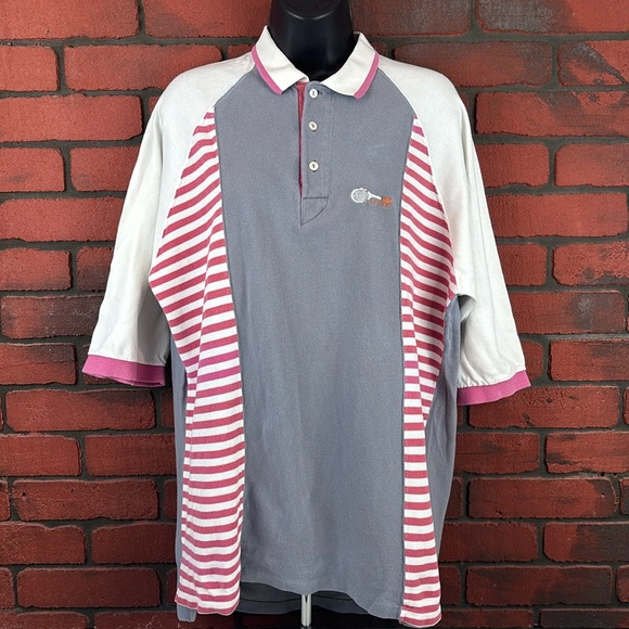 Chemiste Lacoste Tennis Polo Woman's Large Grey & Pink‎ - Picture 1 of 7